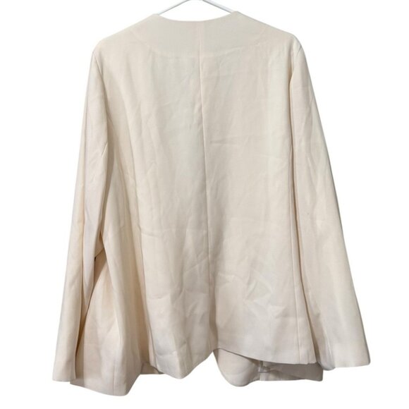 Skies Are Blue Blazer Off White Scalloped Size 2X Open Front Career Jacket NWT - Picture 2 of 16